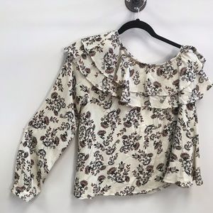 Off shoulder floral shirt